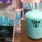 R134a refrigerant in a disposable cylinder