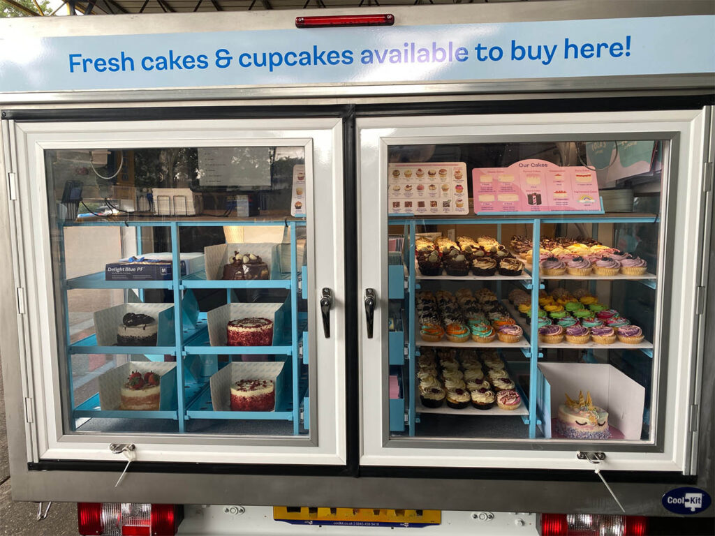 Lola's cupcakes mobile display cabinet electric van
